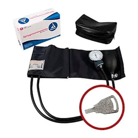 Dynarex Dynarex Aneroid Sphygmomanometer, Adult, XL, Thigh, Black, Pack of 10 7109